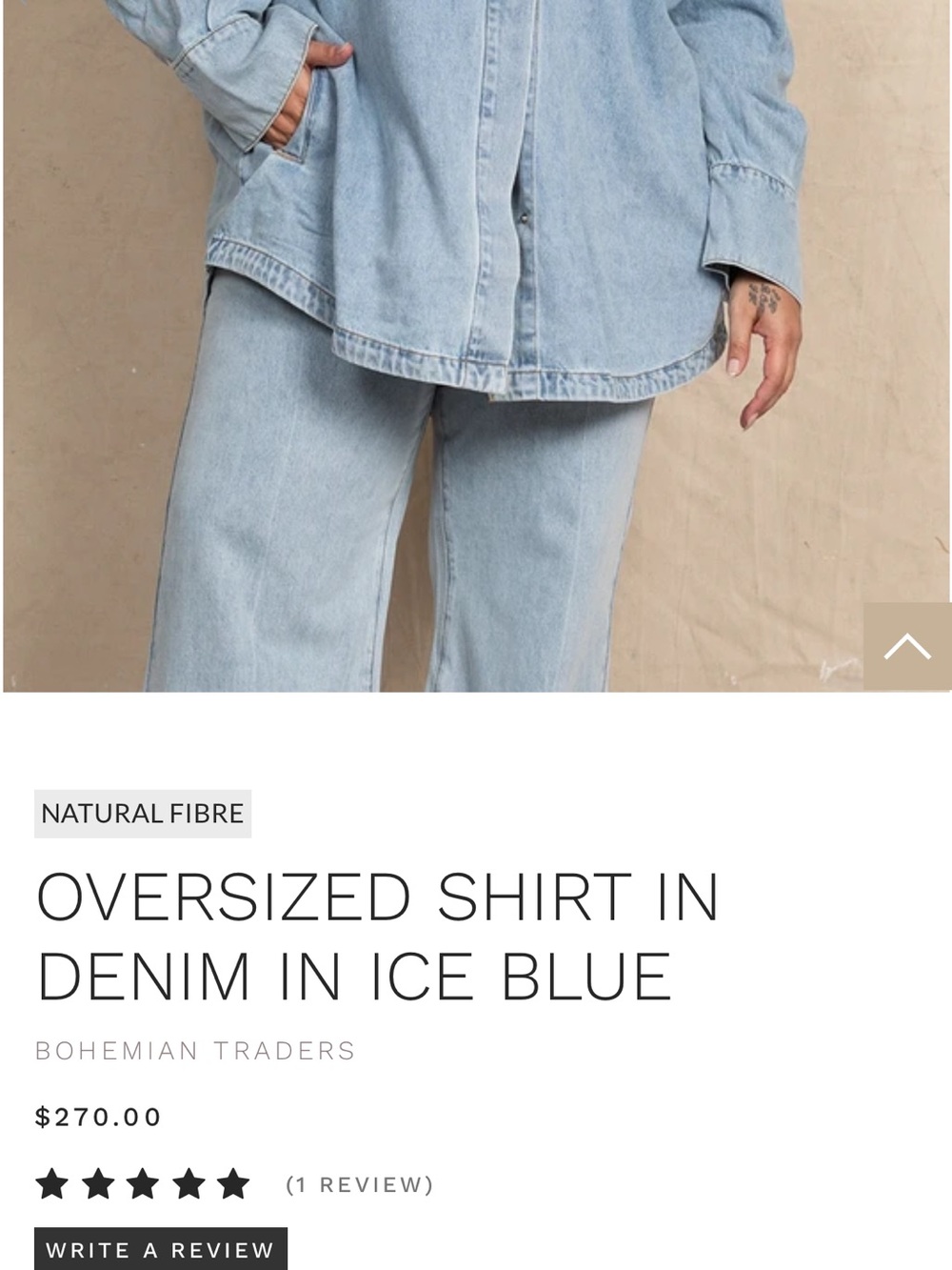 Bohemian Traders Light Blue Oversized Denim Shirt